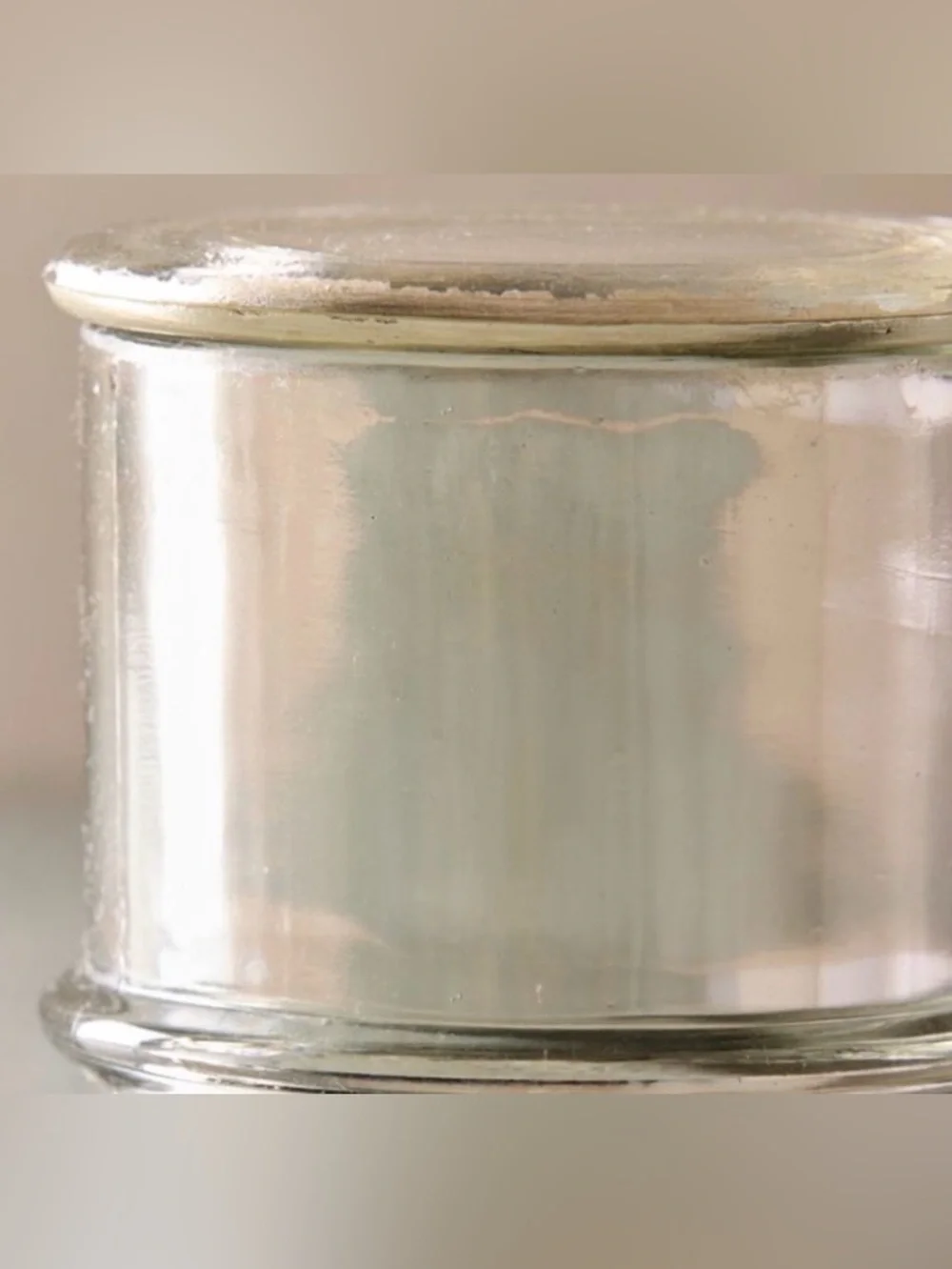 New West Elm Metallic Silver Glass Candle- Evergreen Fir